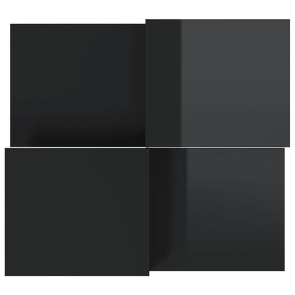 Salongbord Sofabord Høyglans Svart 2 stk