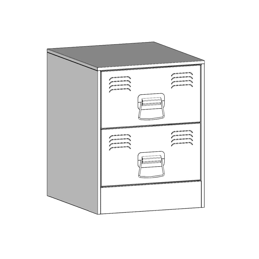 Nattbord 2 stk hvit 34,5x39x44 cm stål