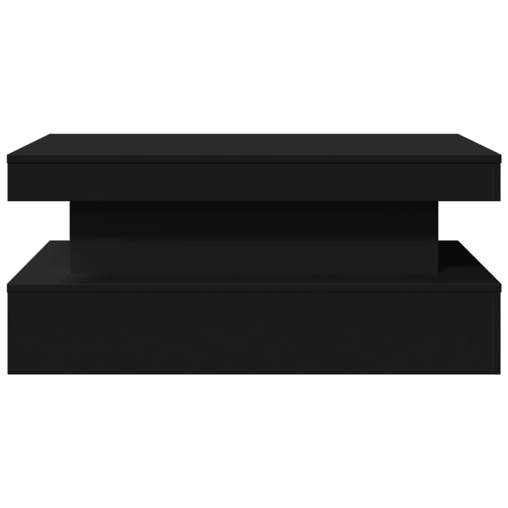 Salongbord Sofabord Svart med LED-lys 90x50x40 cm