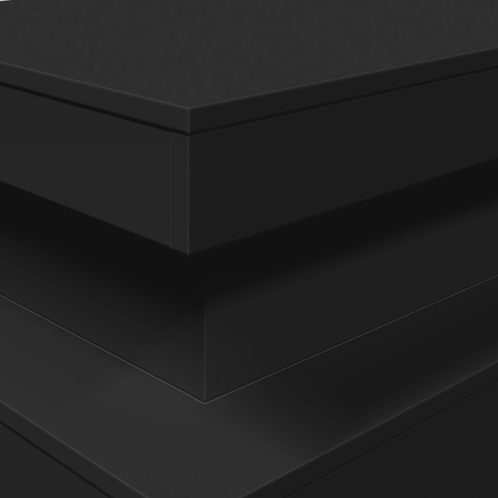 Salongbord Sofabord Svart med LED-lys 90x50x40 cm