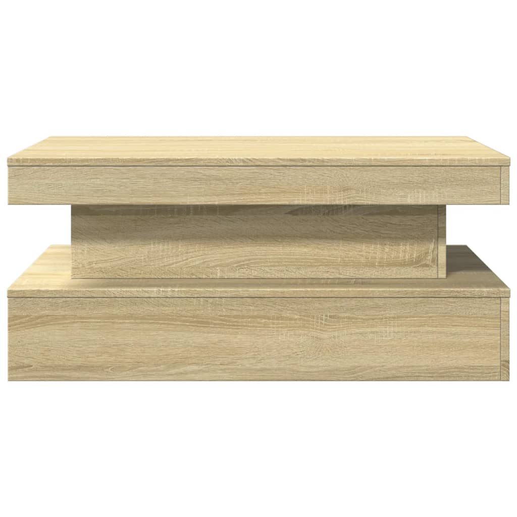 Salongbord Sofabord Sonoma Eik med LED-lys 90x50x40 cm