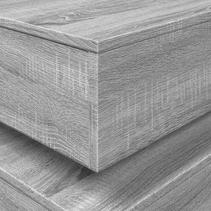 Salongbord Sofabord Sonoma Grå med LED-lys 50x50x40 cm