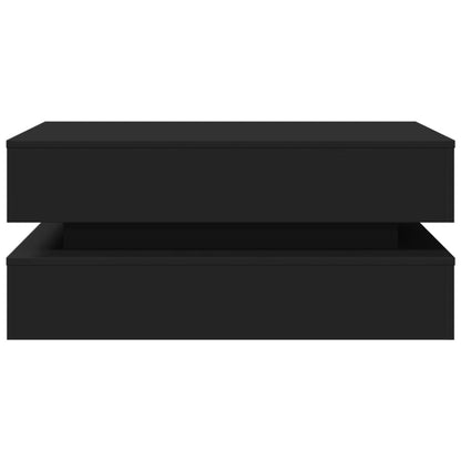 Salongbord Sofabord Svart med LED-lys 90x50x40 cm