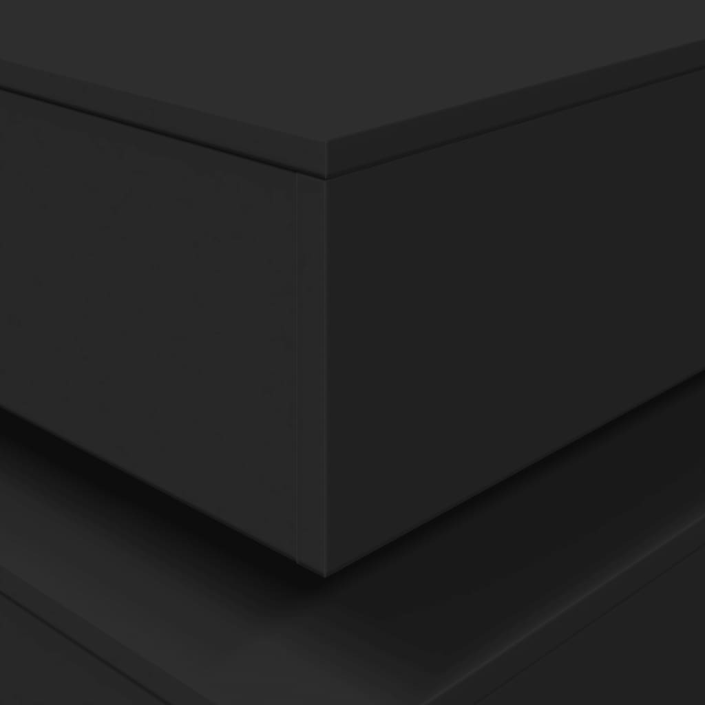 Salongbord Sofabord Svart med LED-lys 90x50x40 cm