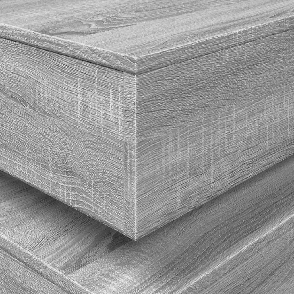 Salongbord Sofabord Sonoma Grå med LED-lys 90x50x40 cm