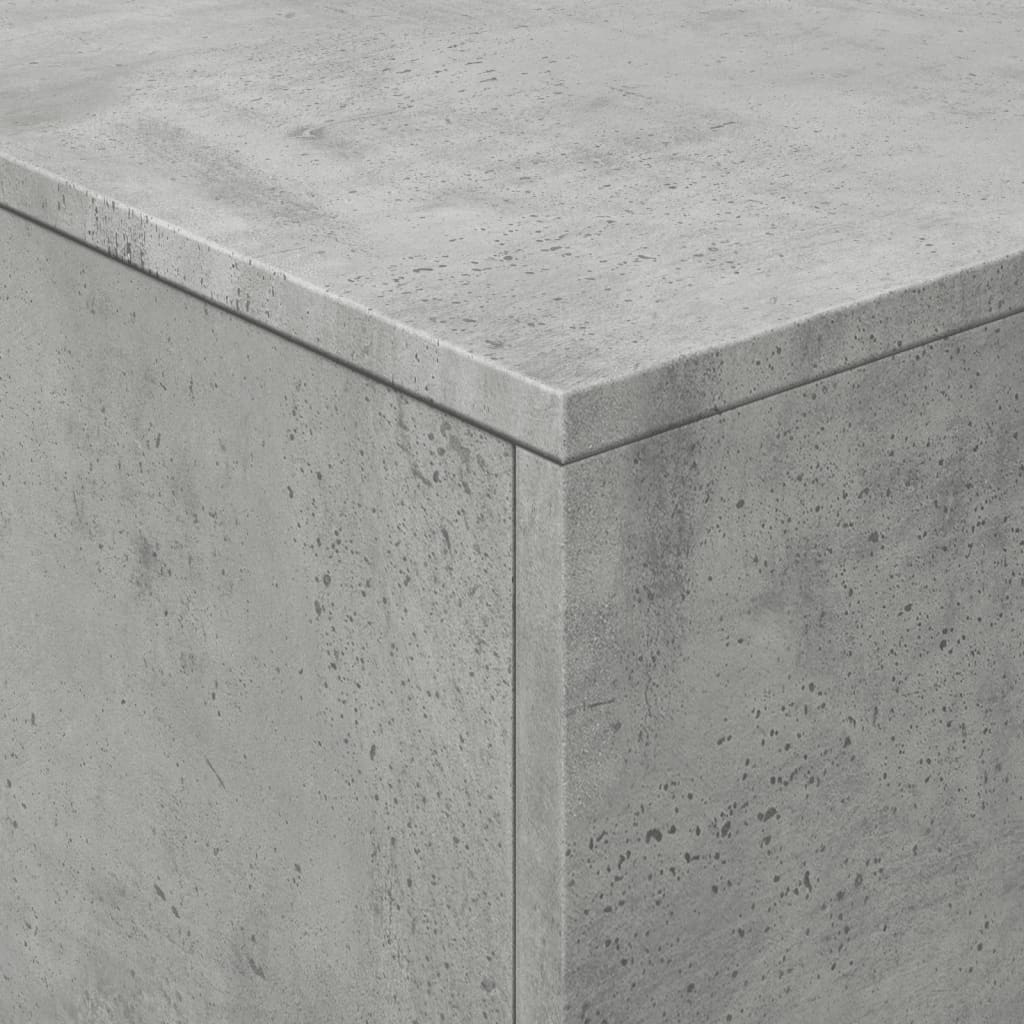 Salongbord Sofabord Betonggrå med LED-lys 90x50x40 cm