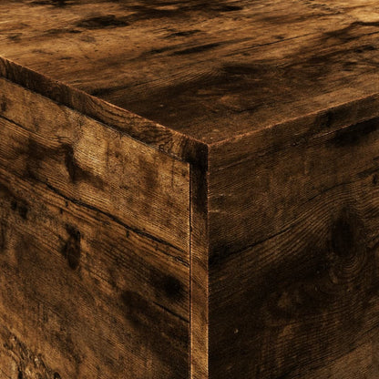 Salongbord Sofabord Røkt Eik med LED-lys 90x50x40 cm