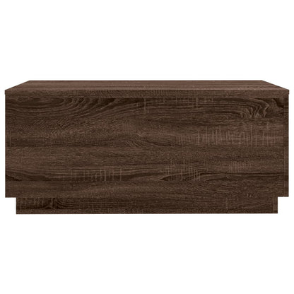 Salongbord Sofabord Brun Eik med LED-lys 90x50x40 cm