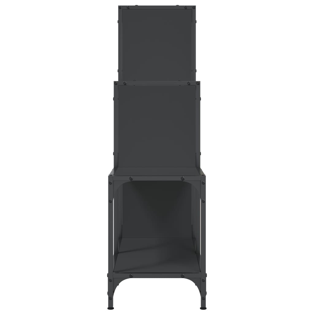 Bokhylle Svart 92x30x102 cm og metall