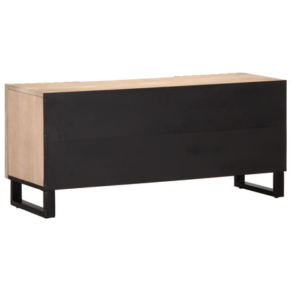 TV-benk hvit 105x34x46 cm grovt heltre mangotre