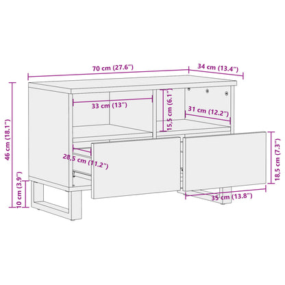 TV-benk 70x34x46 cm grovt heltre mangotre