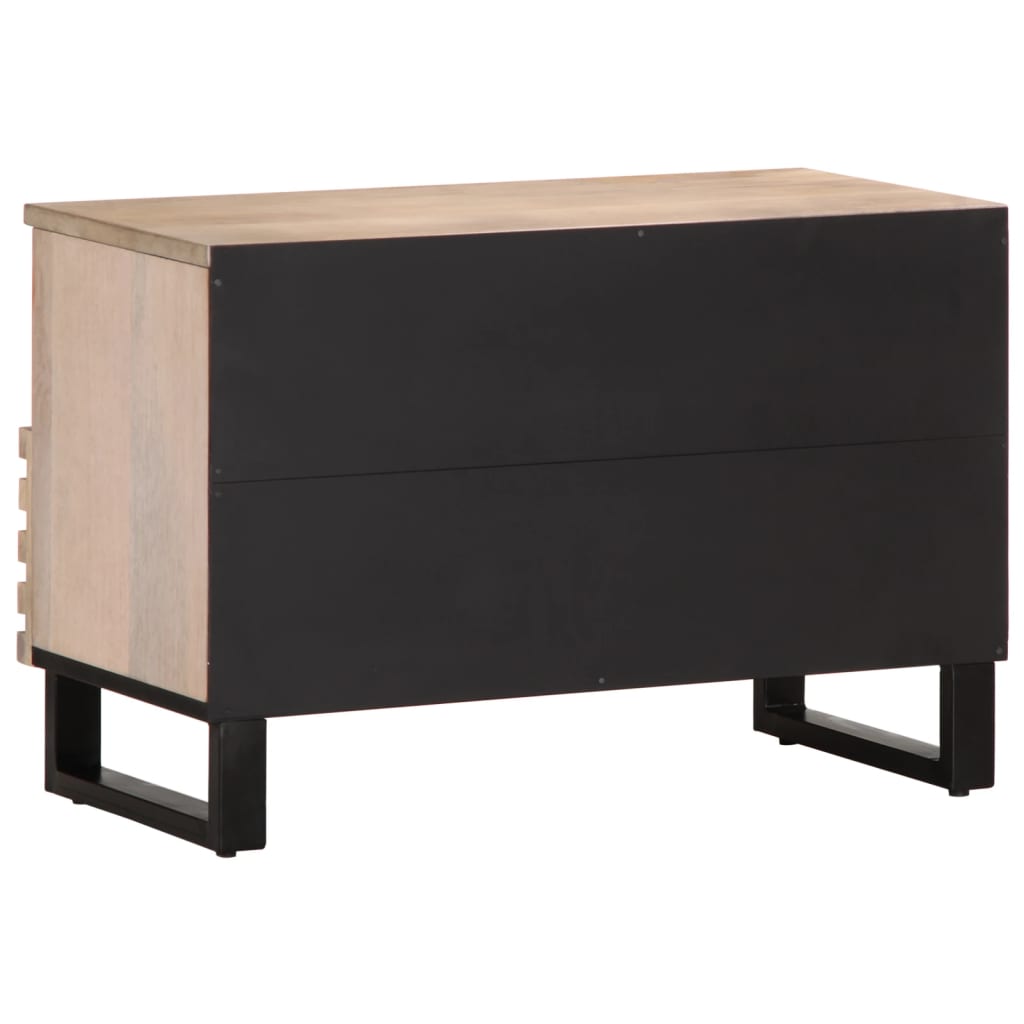 TV-benk hvit 70x34x46 cm heltre mango