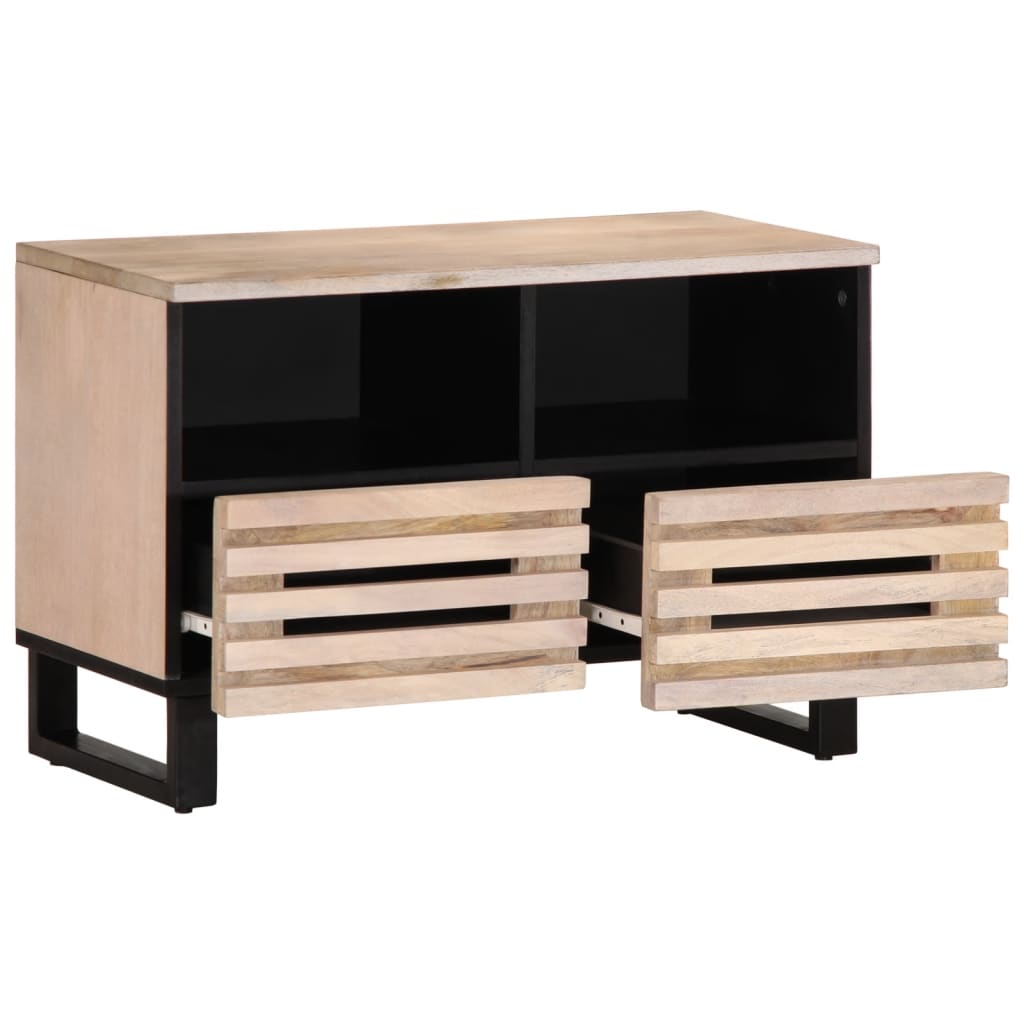 TV-benk hvit 70x34x46 cm heltre mango