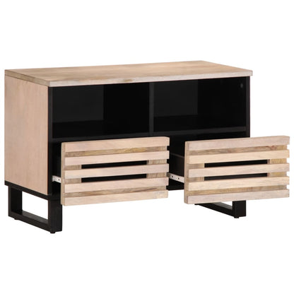 TV-benk hvit 70x34x46 cm heltre mango