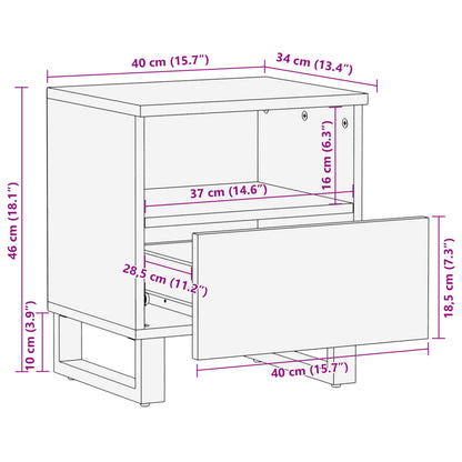 Nattbord Sengbord 40x34x46 cm heltre akasie