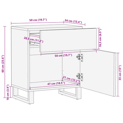 Nattbord Sengbord 50x34x60 cm heltre akasie