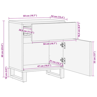 Nattbord Sengbord 50x34x60 cm heltre akasie