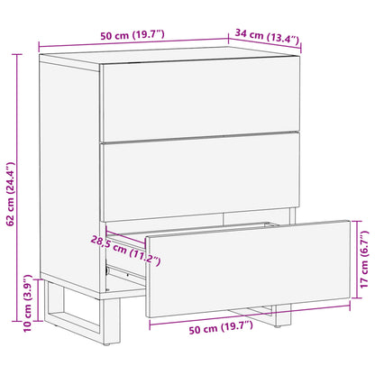 Nattbord Sengbord 50x34x62 cm heltre akasie