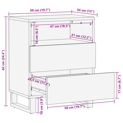 Nattbord Sengbord 50x34x62 cm heltre akasie