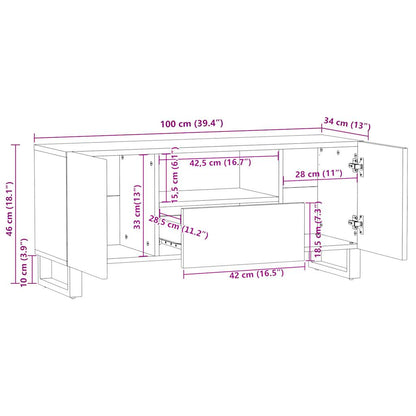 TV-benk 100x34x46 cm heltre mango