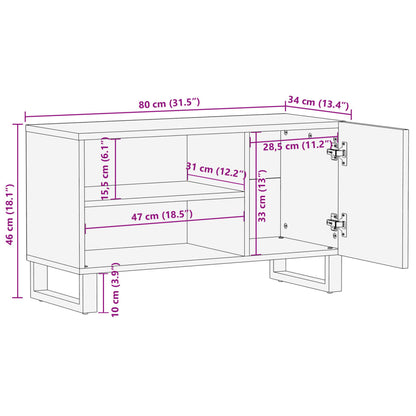 TV-benk 80x34x46 cm grovt heltre mangotre