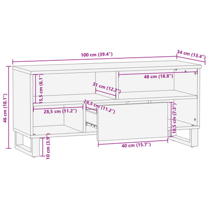 TV-benk 100x34x46 cm grov heltre mango