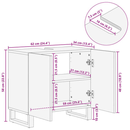 Baderomsservantskap 62x34x58 cm heltre mango