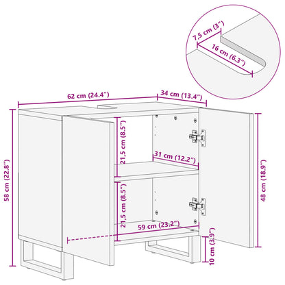 Baderomsservantskap 62x34x58 cm heltre akasie