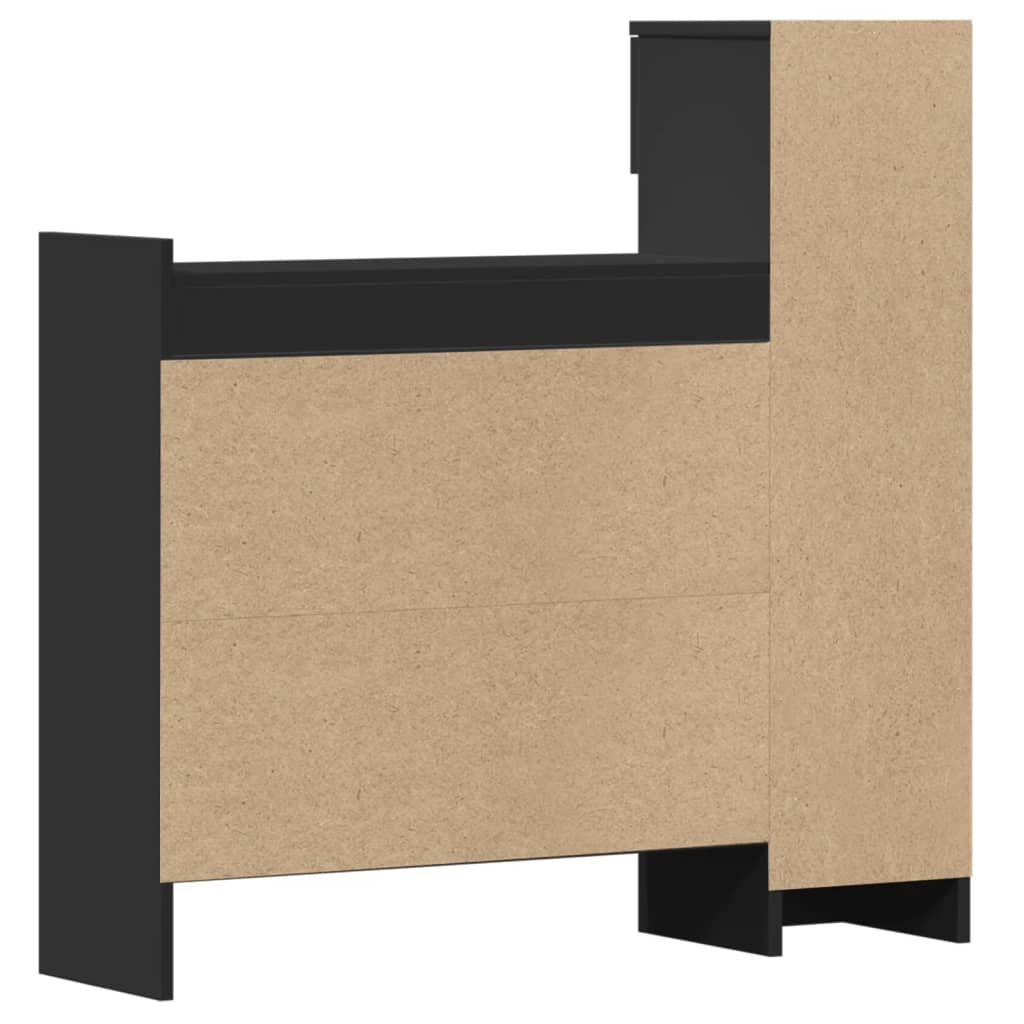 Skoskap Skohylle Skobenk Svart 100,5x28x100 cm