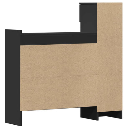 Skoskap Skohylle Skobenk Svart 100,5x28x100 cm