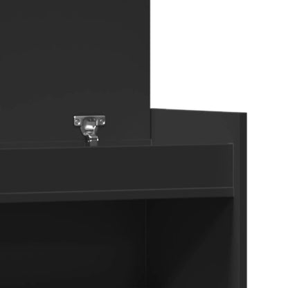 Skoskap Skohylle Skobenk Svart 100,5x28x100 cm