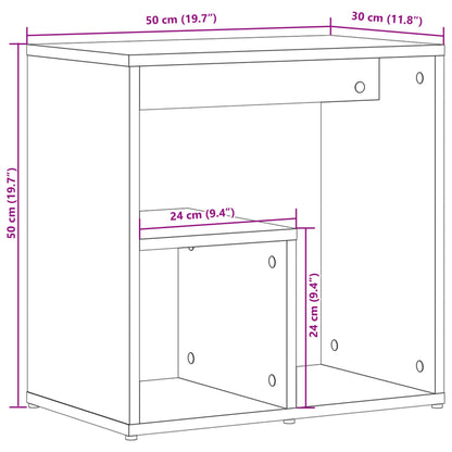 Sidebord hvit 50x30x50 cm sponplate