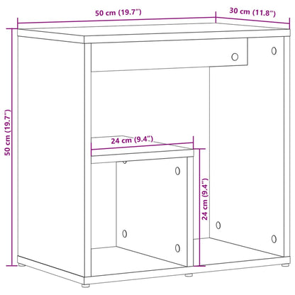 Sidebord betonggrå 50x30x50 cm sponplate