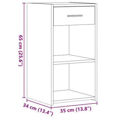 Nattbord Sengbord svart 35x34x65 cm konstruert tre