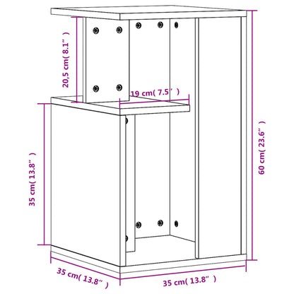 Sidebord røkt eik 35x35x60 cm konstruert tre