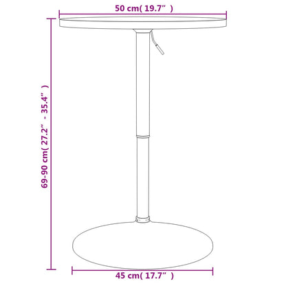 Barbord kafebord Bistrobord hvit 50x50x90 cm konstruert tre og forkrommet stål