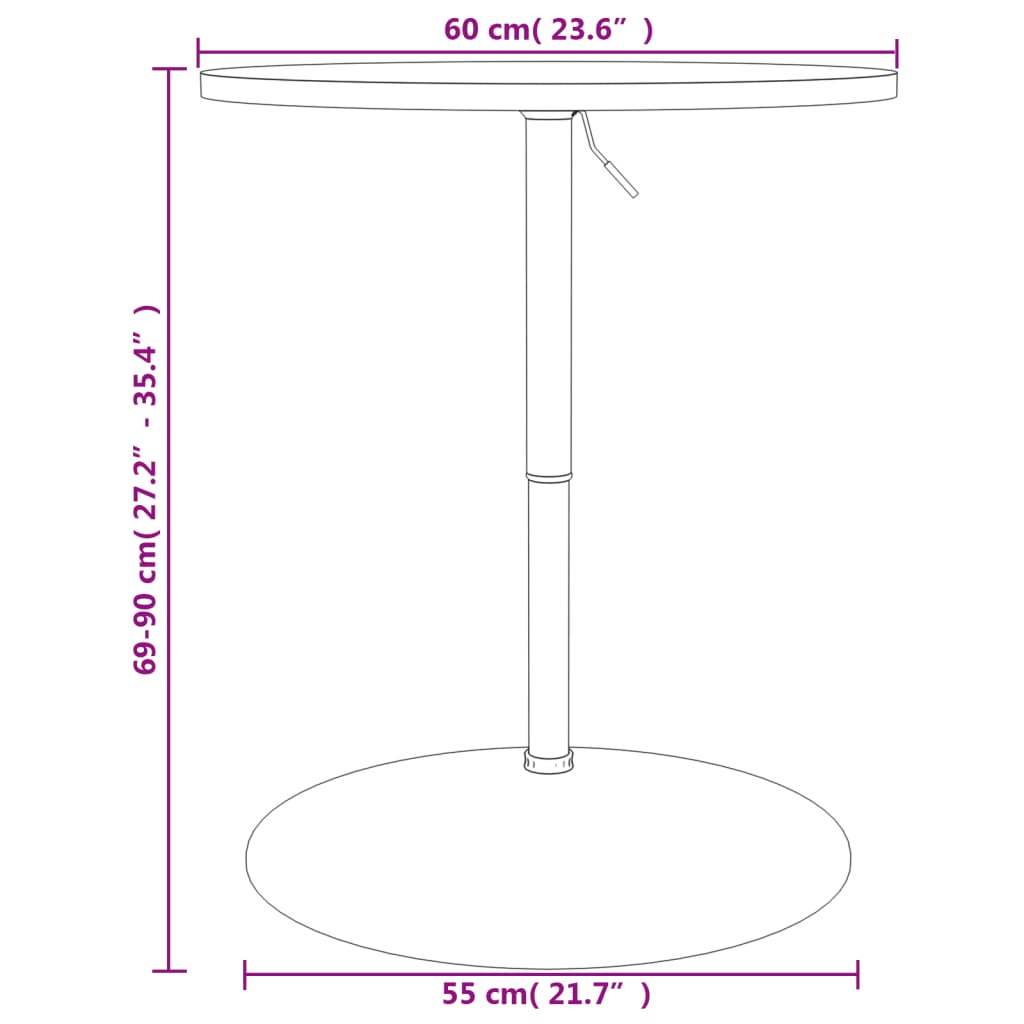 Barbord kafebord Bistrobord hvit 60x60x90 cm konstruert tre og forkrommet stål