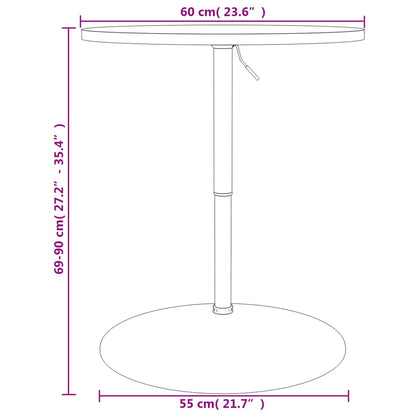 Barbord kafebord Bistrobord hvit 60x60x90 cm konstruert tre og forkrommet stål