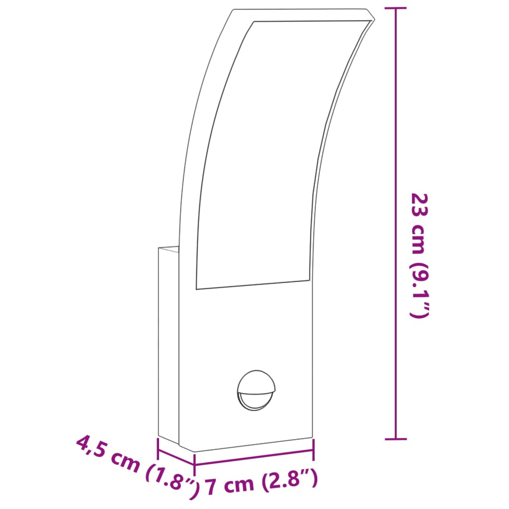 Hagebelysning Veggmonterte LED-utelampe med sensor hvit støpt aluminium