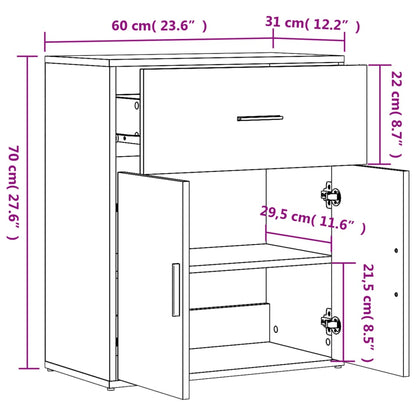 Skjenk 2 svart 60x31x70 cm konstruert tre