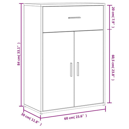 Skjenk 2 svart 60x30x84 cm konstruert tre