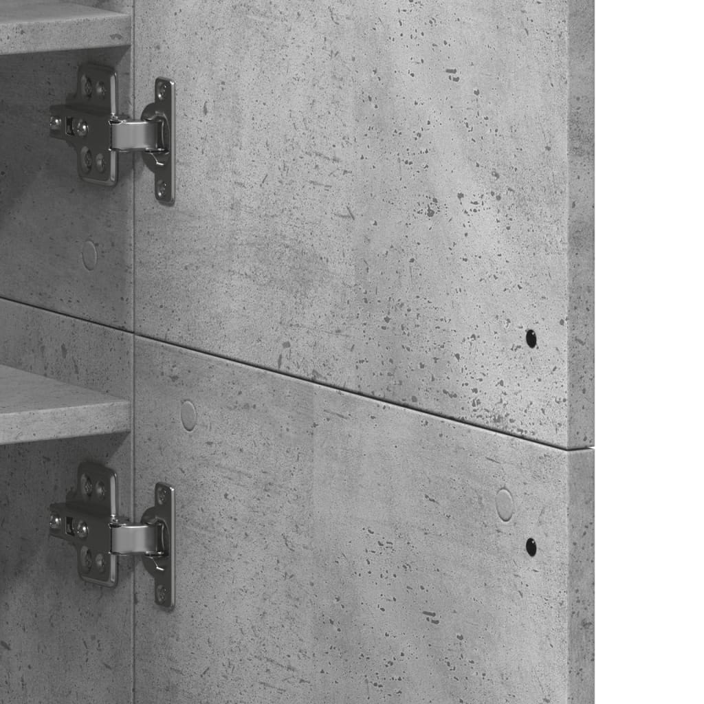 Skoskap Skohylle Skobenk Betonggrå 80x39x178 cm