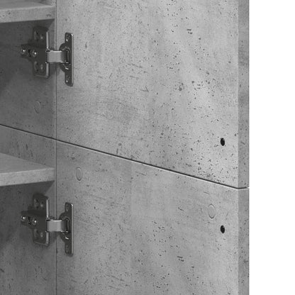 Skoskap Skohylle Skobenk Betonggrå 80x39x178 cm