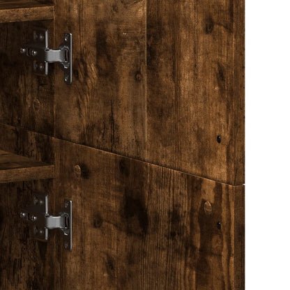 Skoskap Skohylle Skobenk Røkt Eik 80x39x178 cm