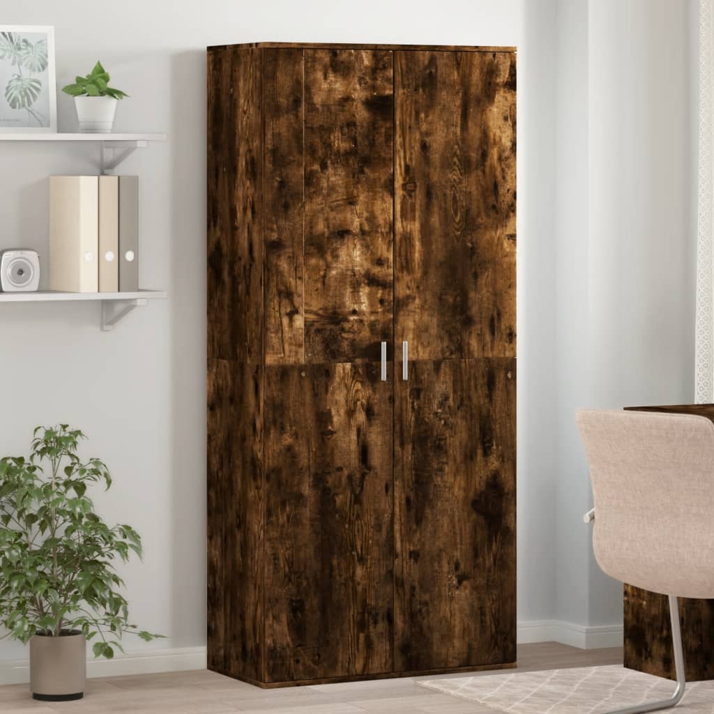 Skoskap Skohylle Skobenk Røkt Eik 80x39x178 cm