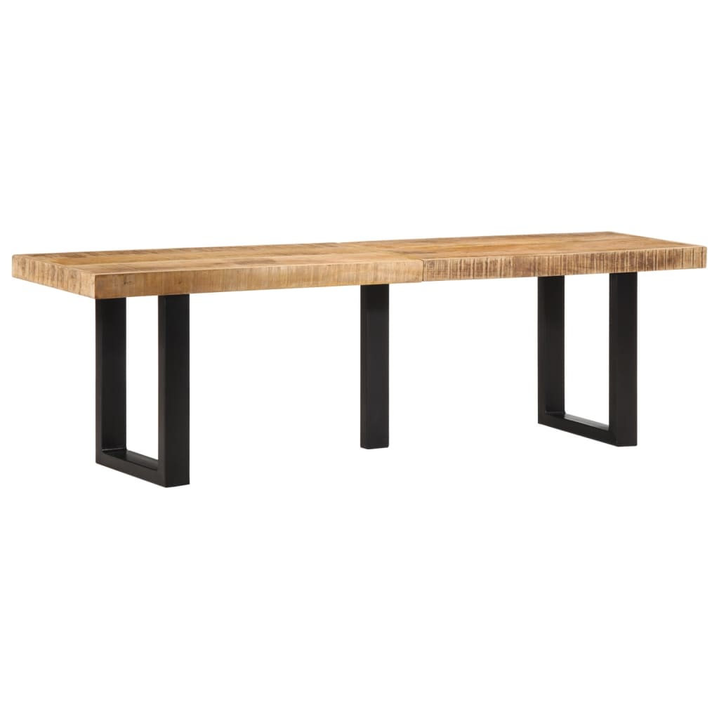 Sittebenk 160 cm grovt heltre mangotre og stål