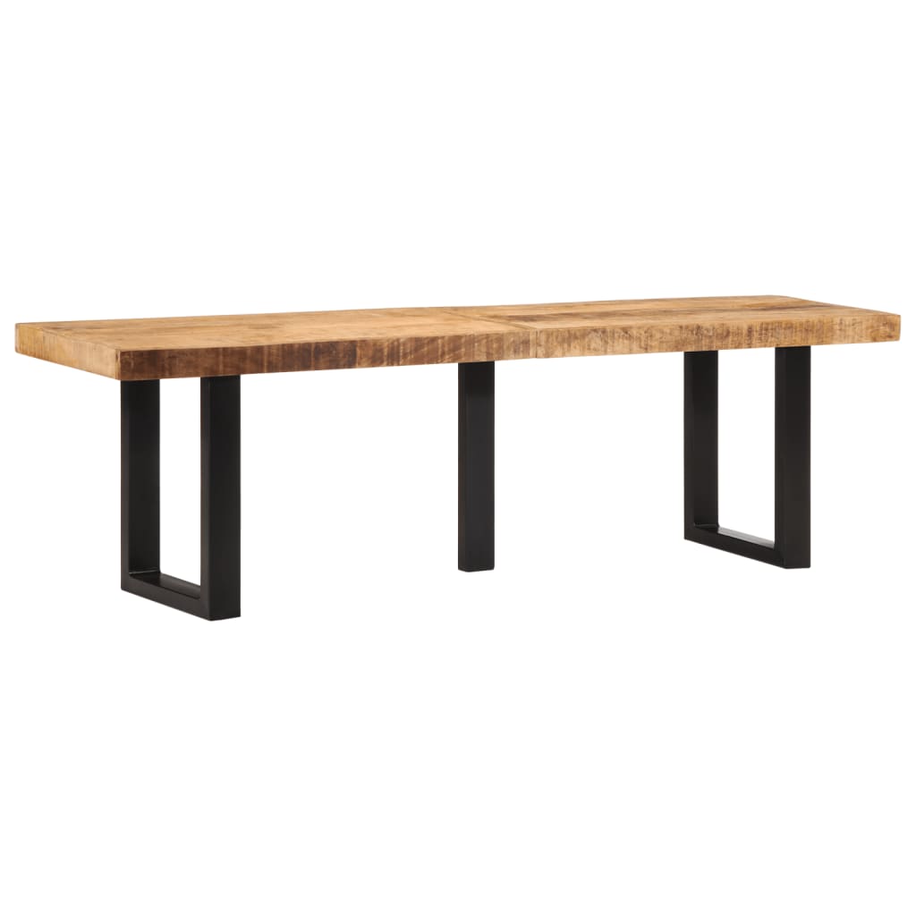 Sittebenk 160 cm grovt heltre mangotre og stål