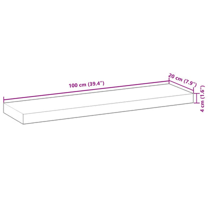 Hylleplate 100x20x4 cm ubehandlet heltre akasie