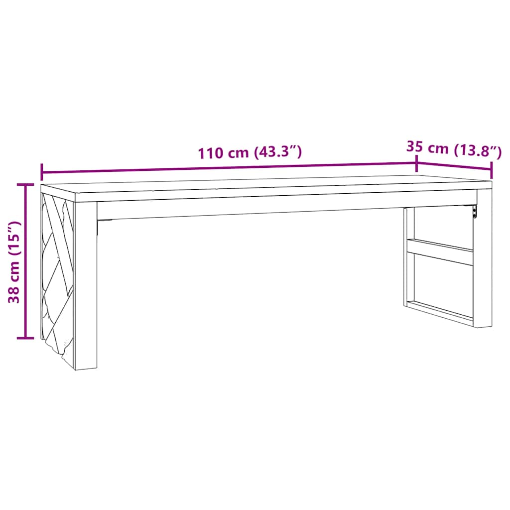 Salongbord 110x35x38 cm heltre teak