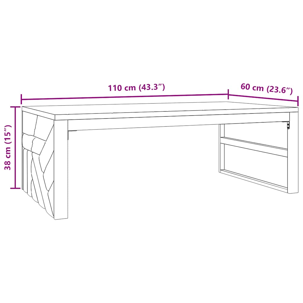 Salongbord 110x60x38 cm heltre teak